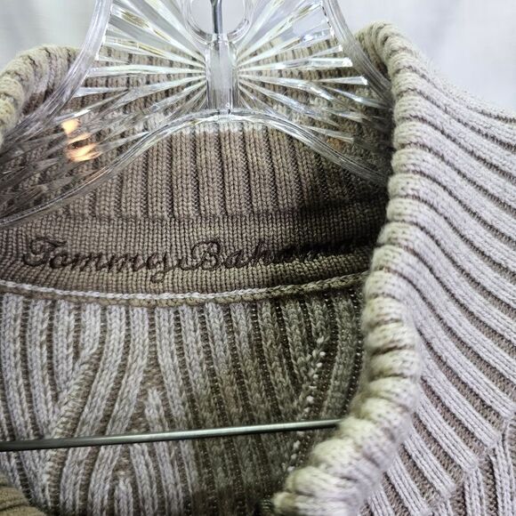 Tommy Bahama Cream Patterned Cotton Quarter Zip Knit Pullover Sweater Size XXL - Picture 5 of 9